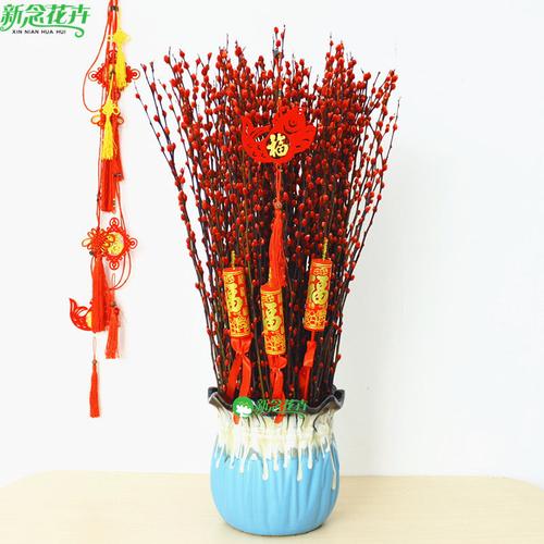 新念銀柳瓶插花室內(nèi)年宵花卉好評(píng)好店